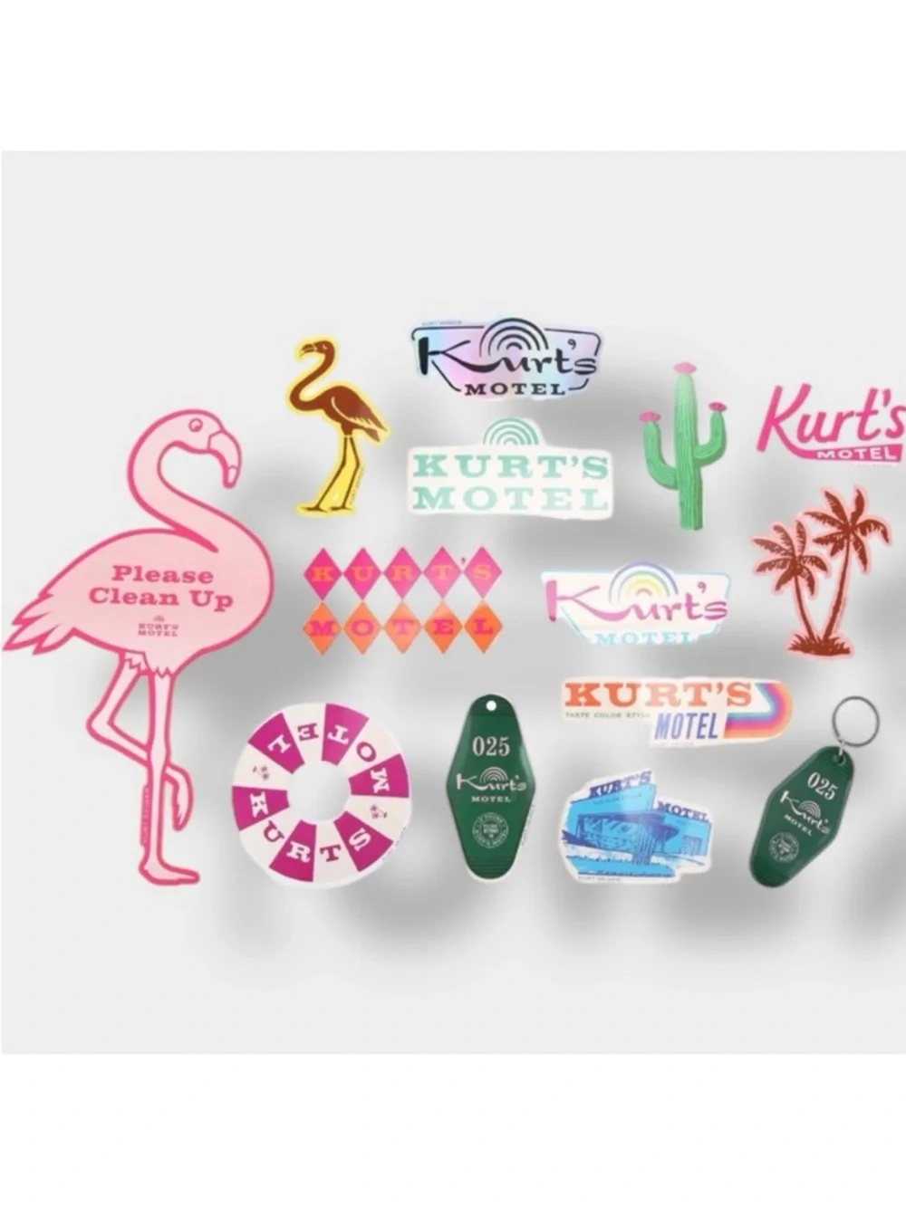 Kurt Geiger Pink Flamingo Sticker & Key Chain Pack
